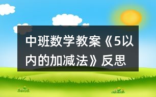 中班數(shù)學(xué)教案《5以內(nèi)的加減法》反思