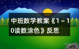 中班數(shù)學教案《1～10讀數(shù)涂色》反思