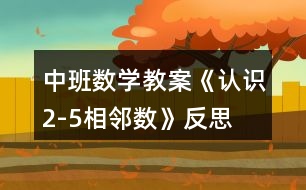 中班數(shù)學教案《認識2-5相鄰數(shù)》反思