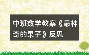 中班數(shù)學教案《最神奇的果子》反思