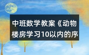 中班數(shù)學(xué)教案《動物樓房（學(xué)習(xí)10以內(nèi)的序數(shù)）》反思