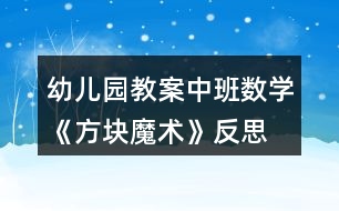 幼兒園教案中班數(shù)學《方塊魔術》反思