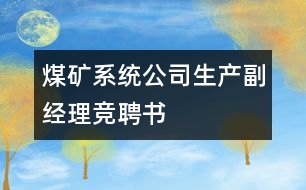 煤礦系統(tǒng)公司生產副經(jīng)理競聘書