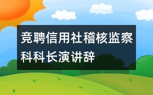 競聘信用社稽核監(jiān)察科科長演講辭