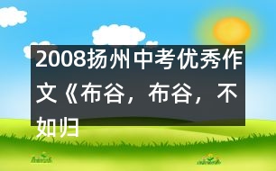 2008揚州中考優(yōu)秀作文《布谷，布谷，不如歸去》