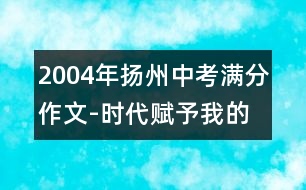 2004年揚州中考滿分作文-時代賦予我的天空1