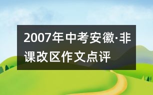 2007年中考安徽·非課改區(qū)作文點評