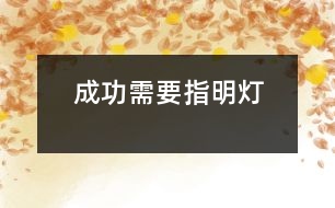 成功需要指明燈