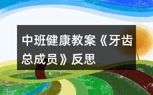 中班健康教案《牙齒總成員》反思