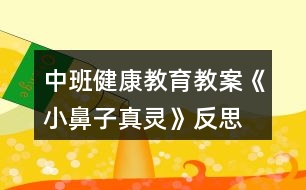 中班健康教育教案《小鼻子真靈》反思