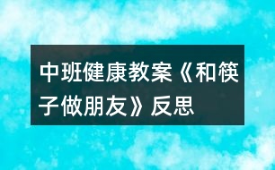 中班健康教案《和筷子做朋友》反思