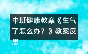 中班健康教案《生氣了怎么辦？》教案反思 （情緒調(diào)節(jié)）