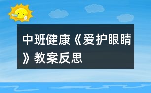 中班健康《愛護眼睛》教案反思