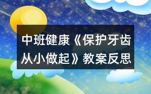 中班健康《保護牙齒從小做起》教案反思