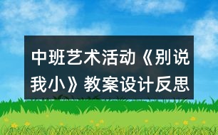 中班藝術(shù)活動《別說我小》教案設(shè)計反思