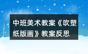 中班美術教案《吹塑紙版畫》教案反思