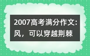 2007高考滿分作文:風(fēng)，可以穿越荊棘