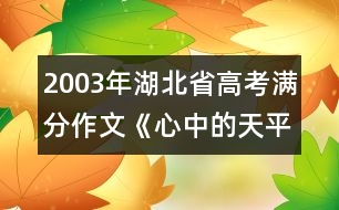 2003年湖北省高考滿分作文：《心中的天平》