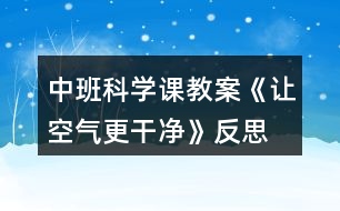 中班科學課教案《讓空氣更干凈》反思