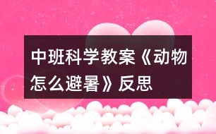 中班科學教案《動物怎么避暑》反思