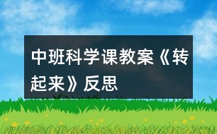 中班科學(xué)課教案《轉(zhuǎn)起來》反思