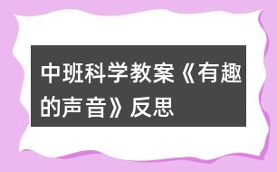 中班科學教案《有趣的聲音》反思