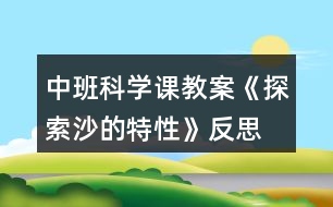 中班科學課教案《探索沙的特性》反思