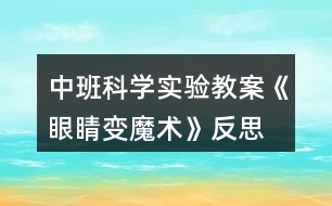 中班科學(xué)實驗教案《眼睛變魔術(shù)》反思