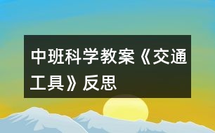 中班科學(xué)教案《交通工具》反思