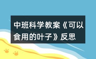 中班科學(xué)教案《可以食用的葉子》反思