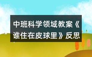 中班科學(xué)領(lǐng)域教案《誰住在皮球里》反思