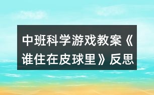 中班科學(xué)游戲教案《誰(shuí)住在皮球里》反思