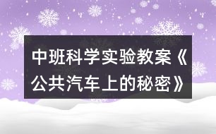 中班科學(xué)實(shí)驗(yàn)教案《公共汽車上的秘密》反思