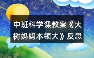 中班科學課教案《大樹媽媽本領大》反思