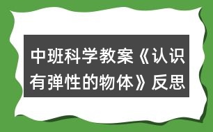 中班科學(xué)教案《認識有彈性的物體》反思