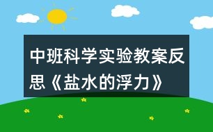 中班科學(xué)實(shí)驗(yàn)教案反思《鹽水的浮力》