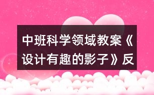 中班科學(xué)領(lǐng)域教案《設(shè)計(jì)有趣的影子》反思