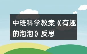 中班科學(xué)教案《有趣的泡泡》反思