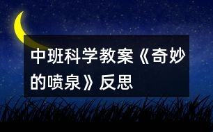 中班科學教案《奇妙的噴泉》反思