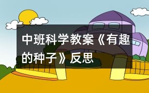 中班科學(xué)教案《有趣的種子》反思