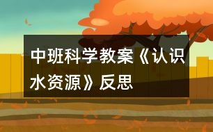 中班科學教案《認識水資源》反思