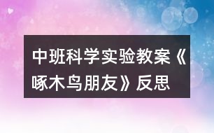 中班科學實驗教案《啄木鳥朋友》反思