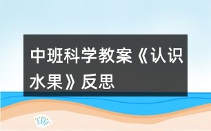 中班科學(xué)教案《認(rèn)識(shí)水果》反思