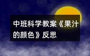 中班科學(xué)教案《果汁的顏色》反思