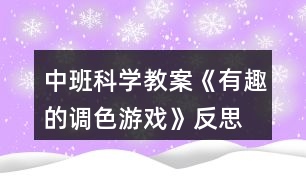 中班科學教案《有趣的調(diào)色游戲》反思