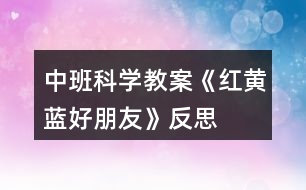 中班科學教案《紅黃藍、好朋友》反思