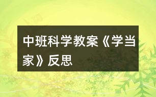 中班科學教案《學當家》反思