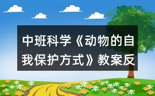 中班科學(xué)《動(dòng)物的自我保護(hù)方式》教案反思