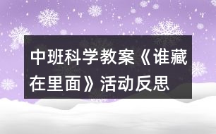 中班科學教案《誰藏在里面》活動反思