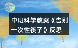 中班科學(xué)教案《告別一次性筷子》反思